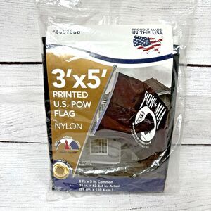 Valley Forge Flag 5 ft W x 3 ft H Military POW Flag Nylon Brass Grommets NEW